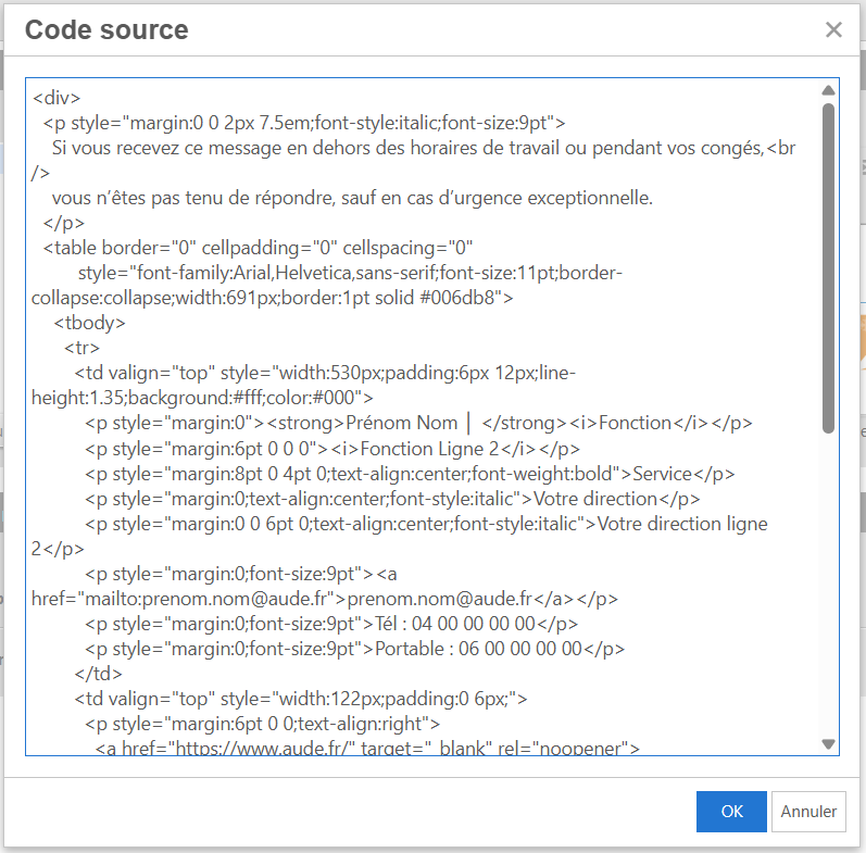 Bouton <> (code source)